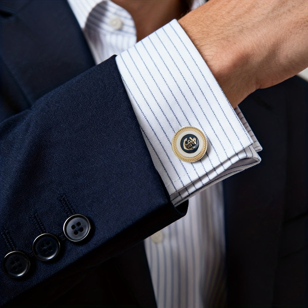 Men's Anchor Detail Cufflinks
