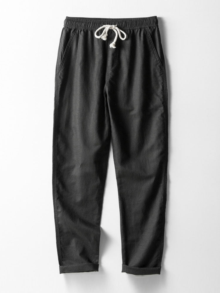 Men's Band Collar Shirt and Trousers Set