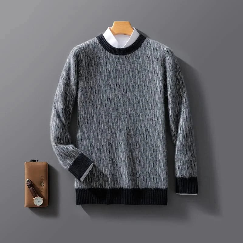 Men's Crew Neck Ribbed Hem Pullover