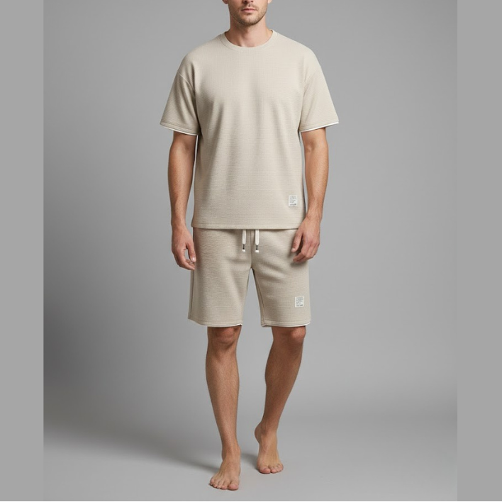 Men's Crew Neck Shorts Set