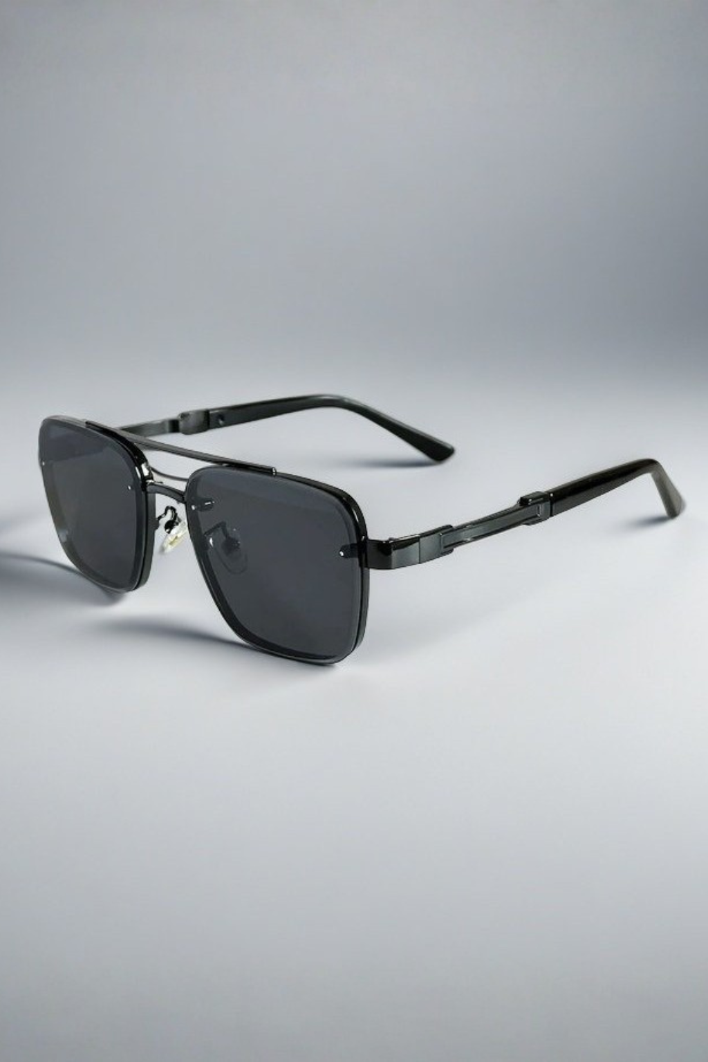 Men's Double-Bridge Square Sunglasses