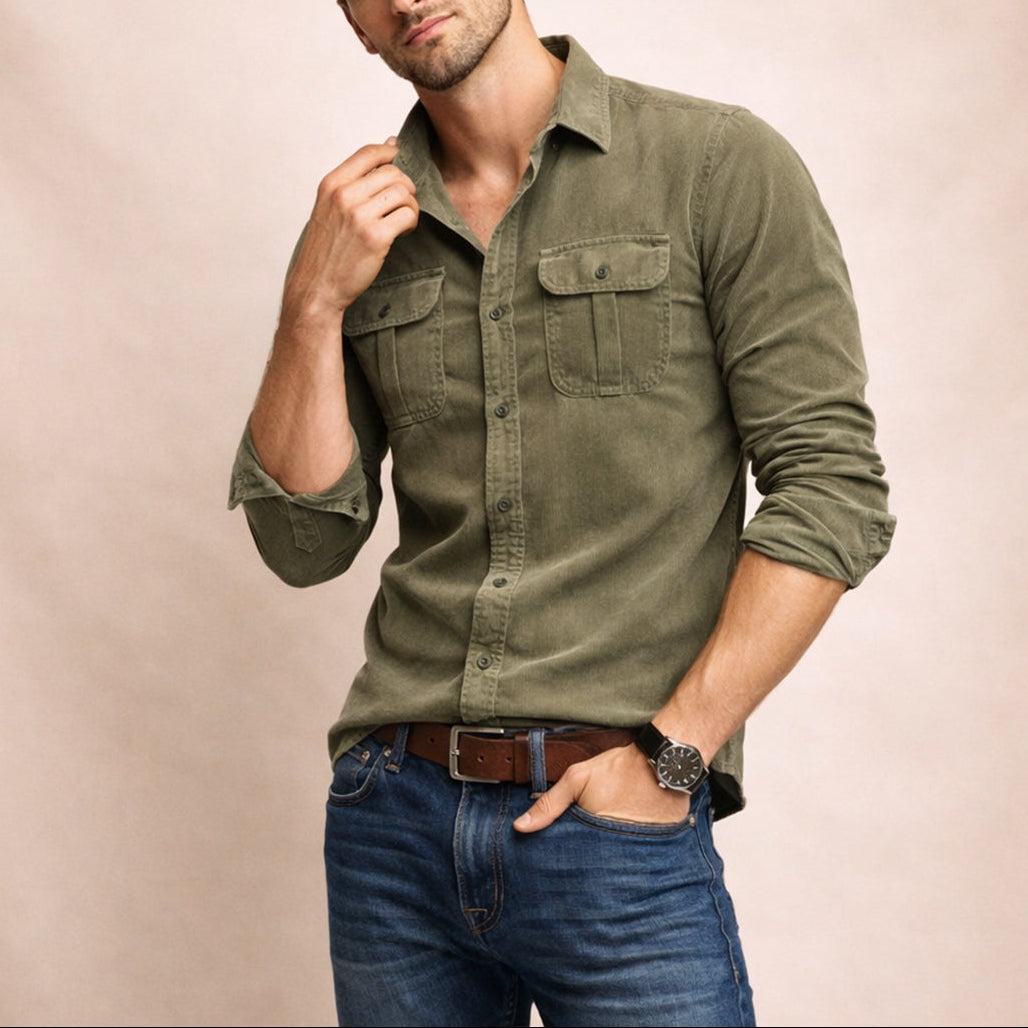 Men's Dual Pocket Button Shirt