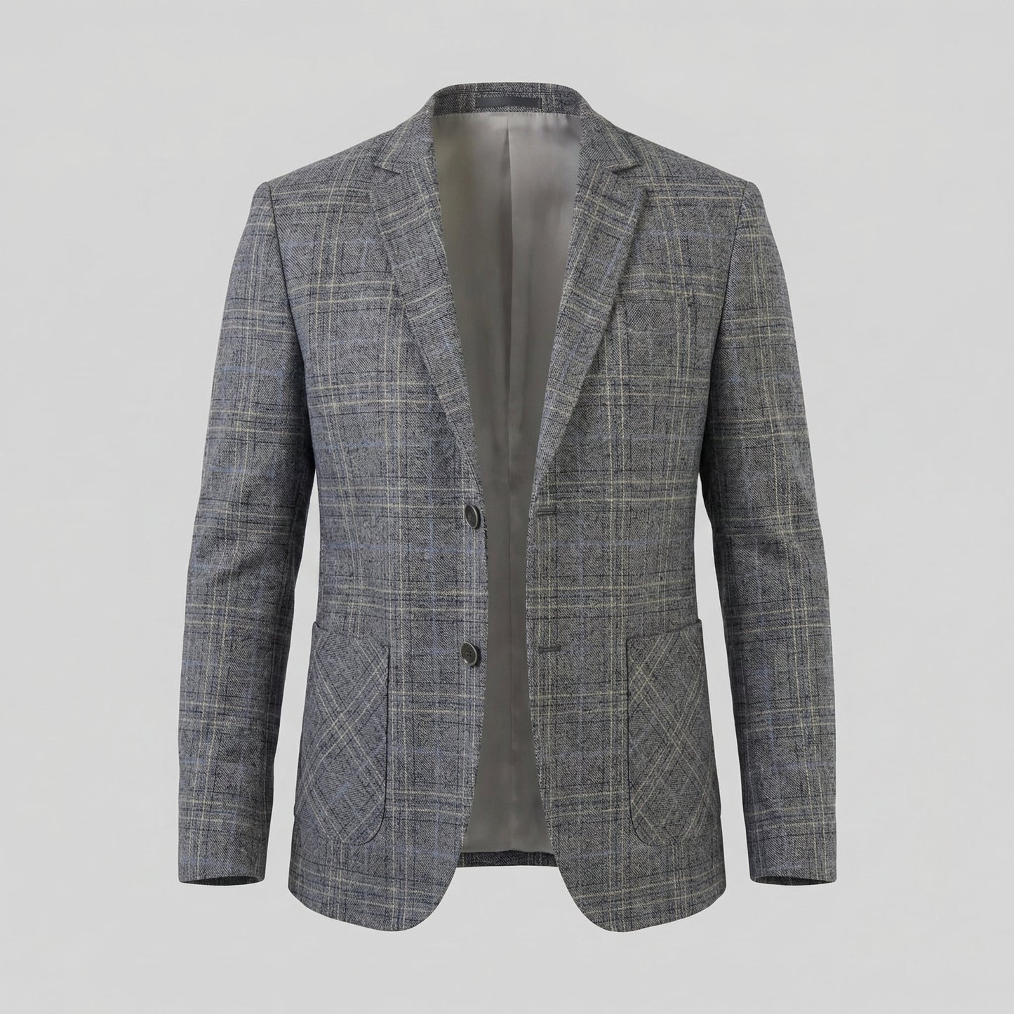 Men's Grid Pattern Blazer