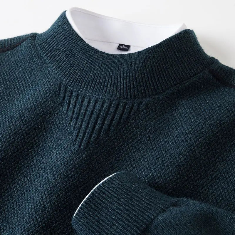 Men's Long Sleeve Ribbed Neck Sweater