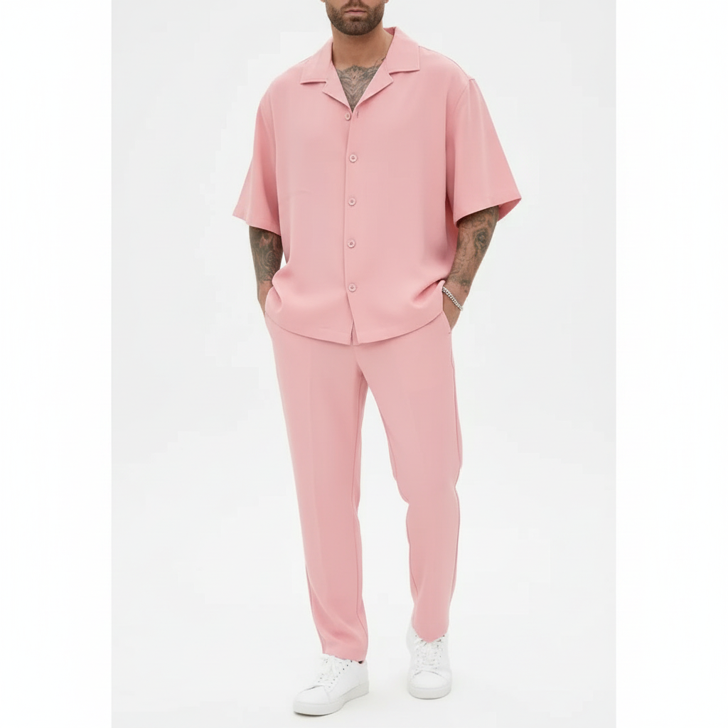 Men's Open Collar Button Set