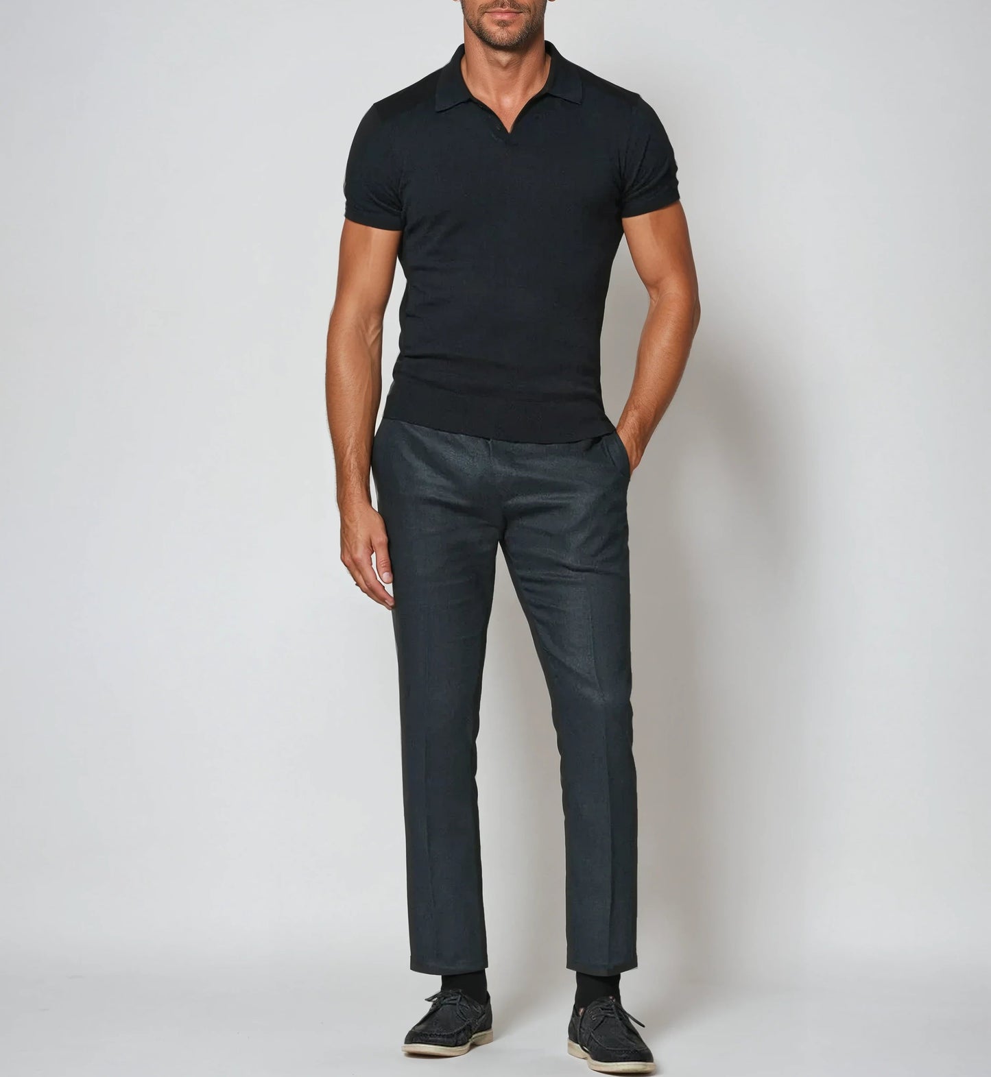 Men's Open Collar Short Sleeve Shirt