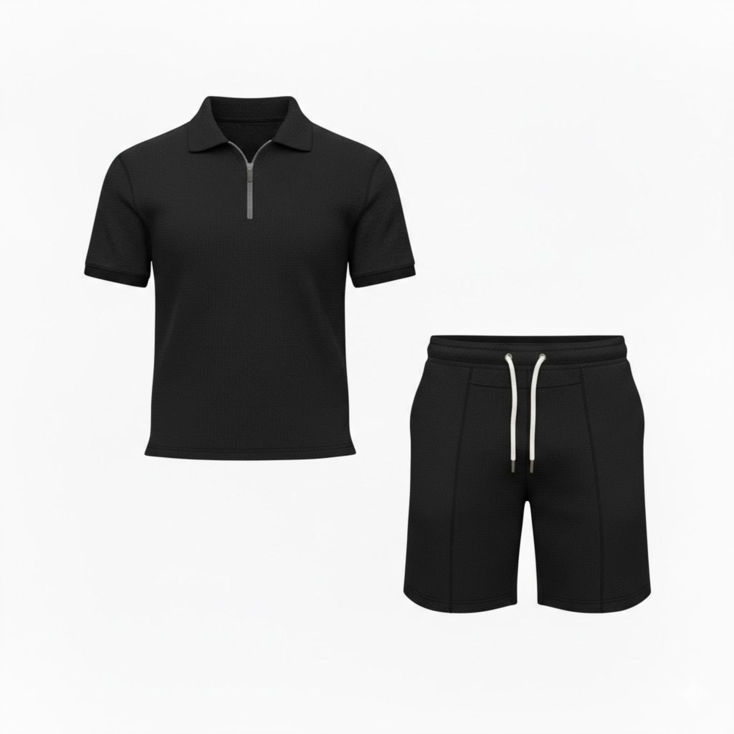 Men's Quarter Zip Shirt and Shorts Set