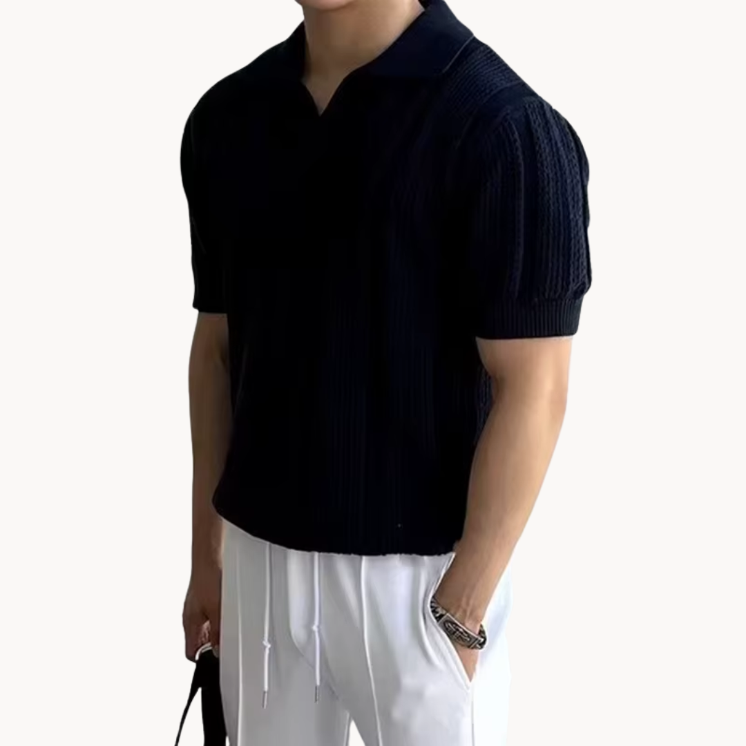 Men's V-Neck Collar Polo Shirt