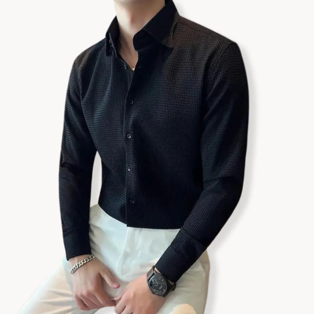 Men's Waffle Button Shirt