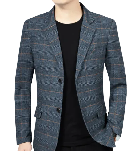 Men’s Check Two-Button Blazer