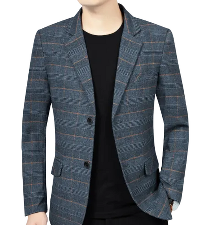 Men’s Check Two-Button Blazer