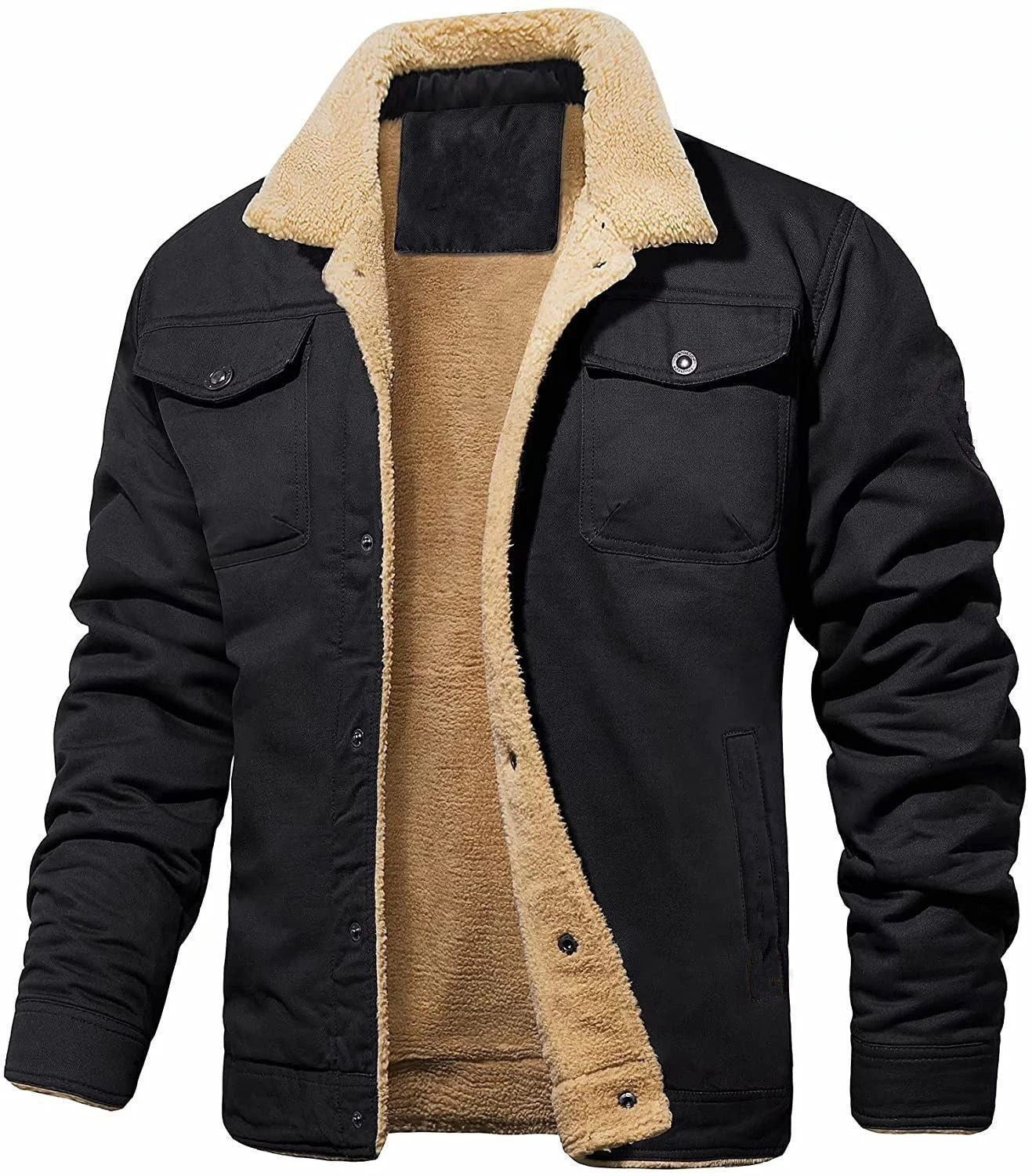 Men’s Contrast-Collar Snap-Front Jacket