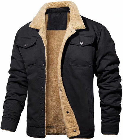 Men’s Contrast-Collar Snap-Front Jacket