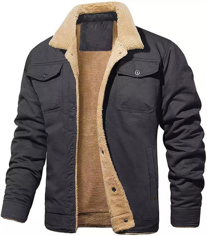 Men’s Contrast-Collar Snap-Front Jacket