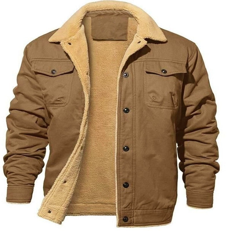 Men’s Contrast-Collar Snap-Front Jacket