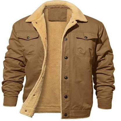 Men’s Contrast-Collar Snap-Front Jacket