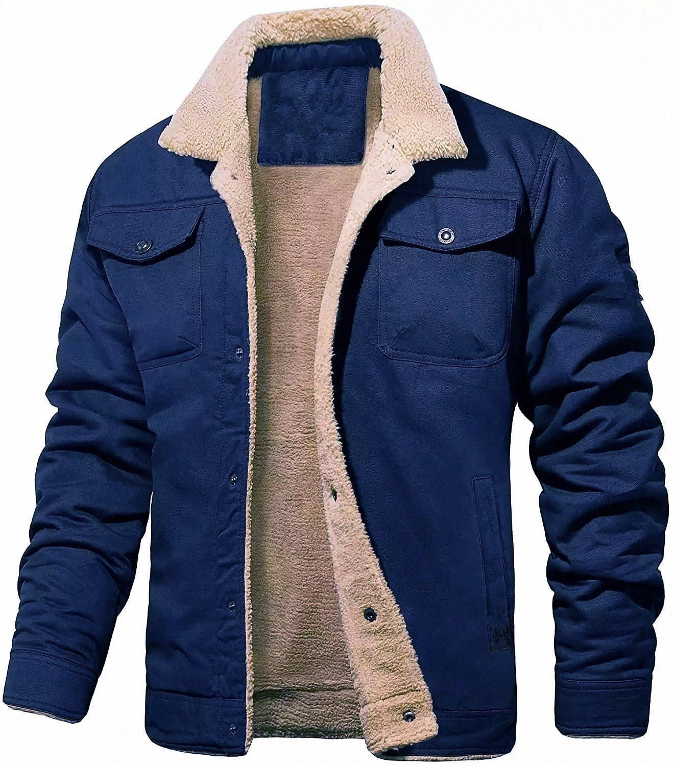 Men’s Contrast-Collar Snap-Front Jacket