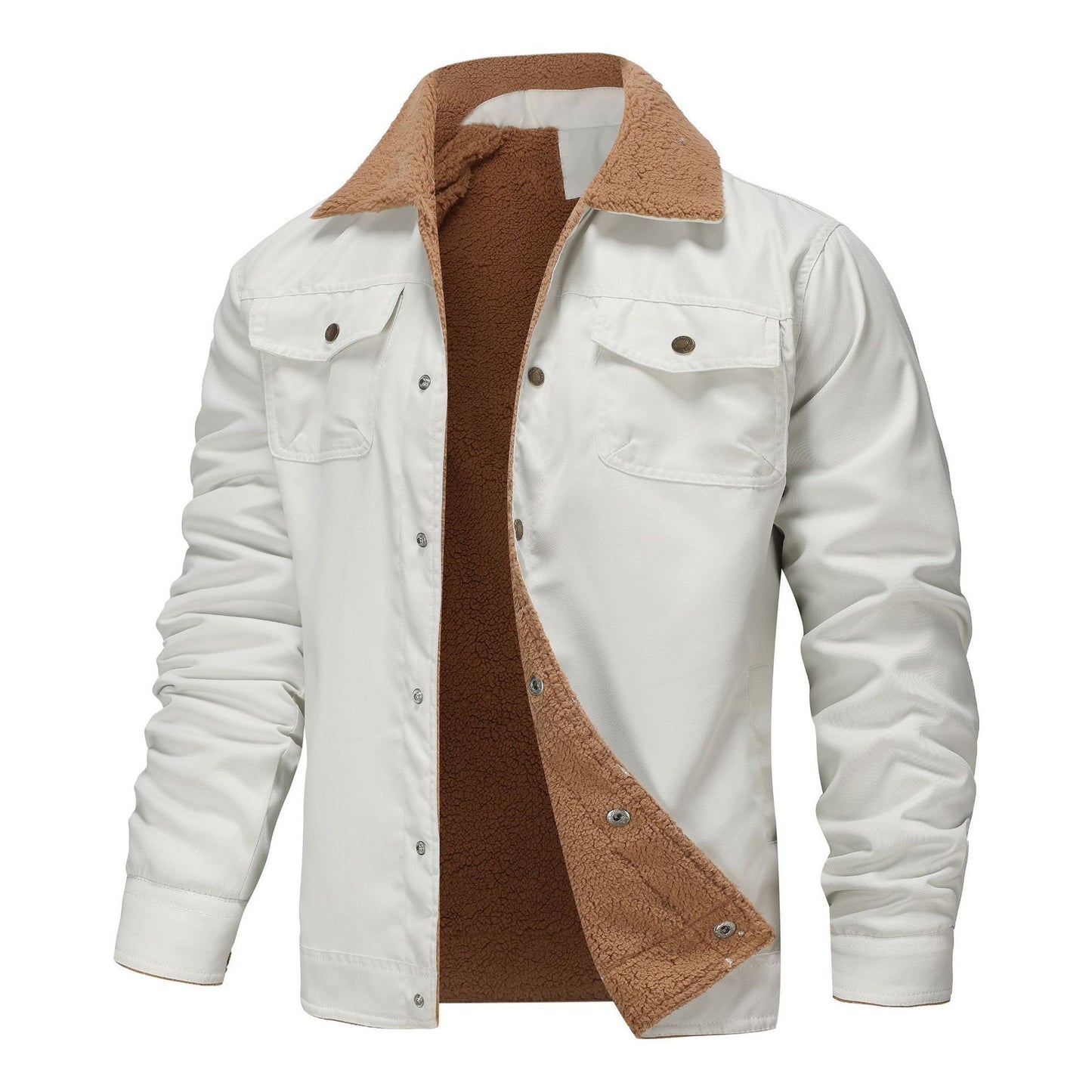 Men’s Contrast-Collar Snap-Front Jacket