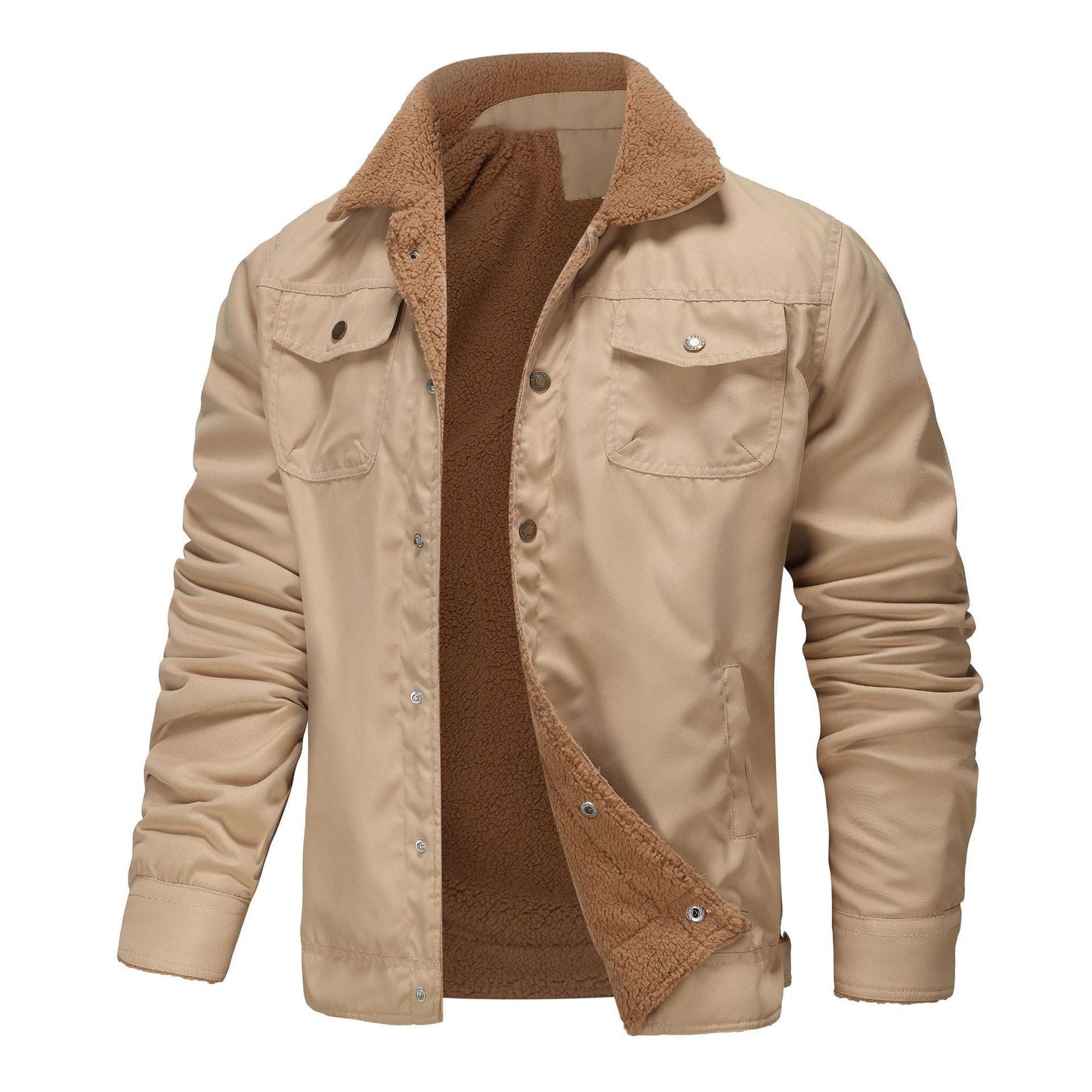 Men’s Contrast-Collar Snap-Front Jacket