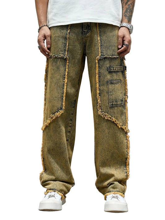 Men’s Layered Patchwork Pants