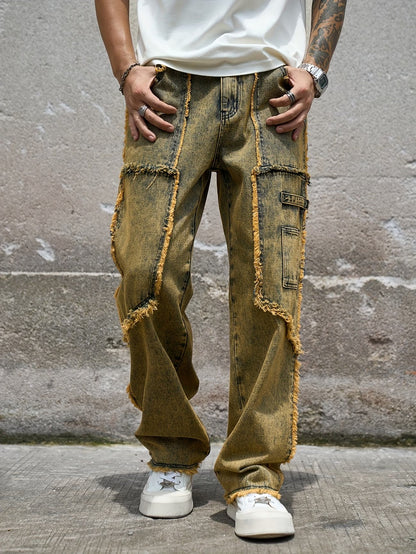 Men’s Layered Patchwork Pants