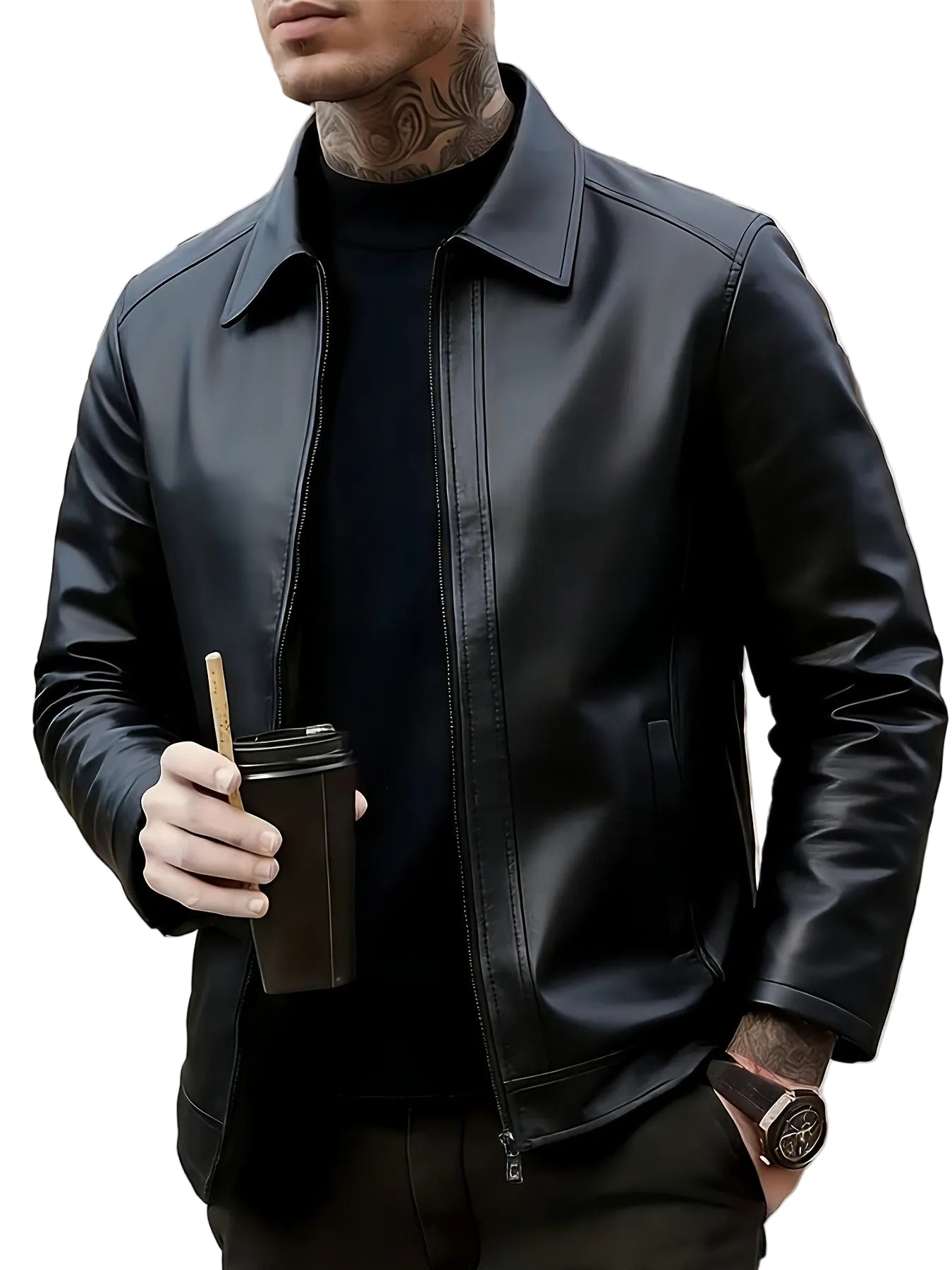 Men’s Point-Collar Zip Jacket