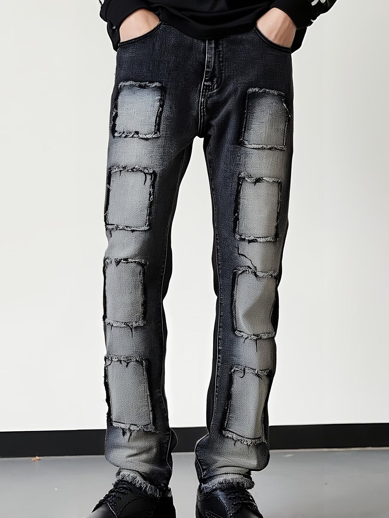 Men’s Straight-Leg Patchwork Pants