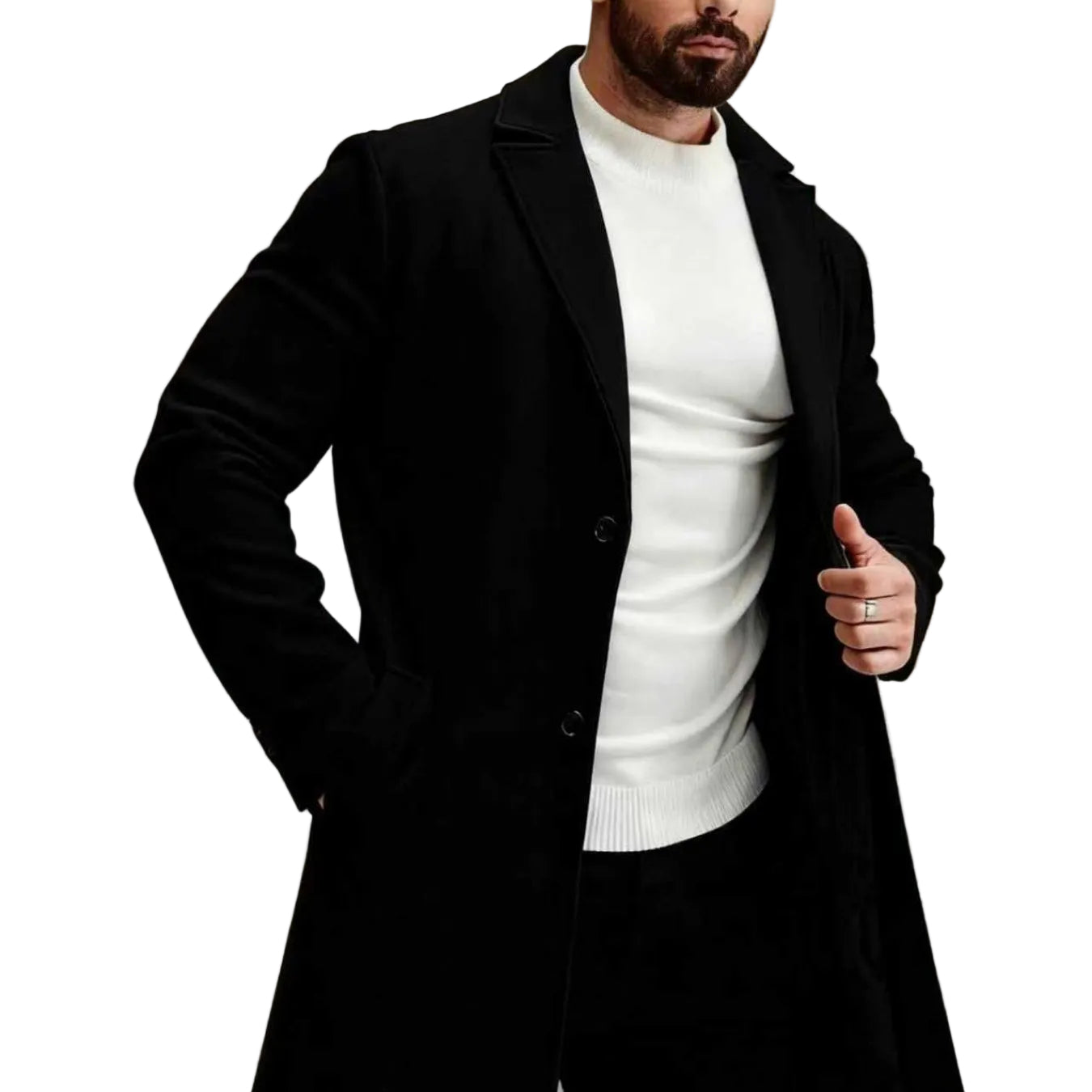 Men’s Two-Button Long Coat