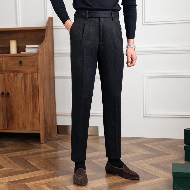 Men's Adjustable Waist Pleated Trousers