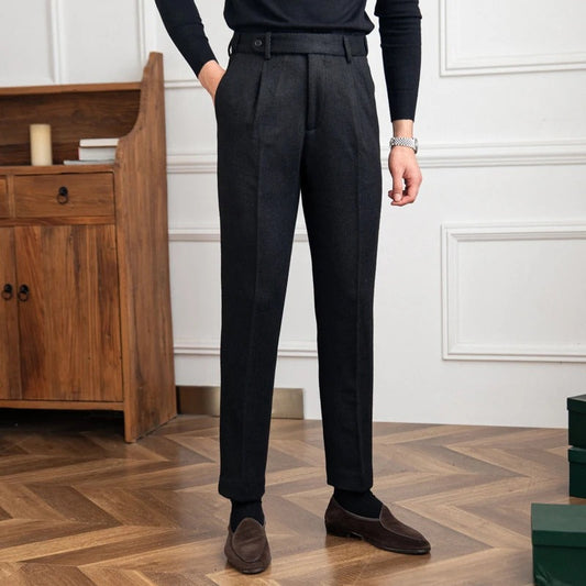 Men's Adjustable Waist Pleated Trousers