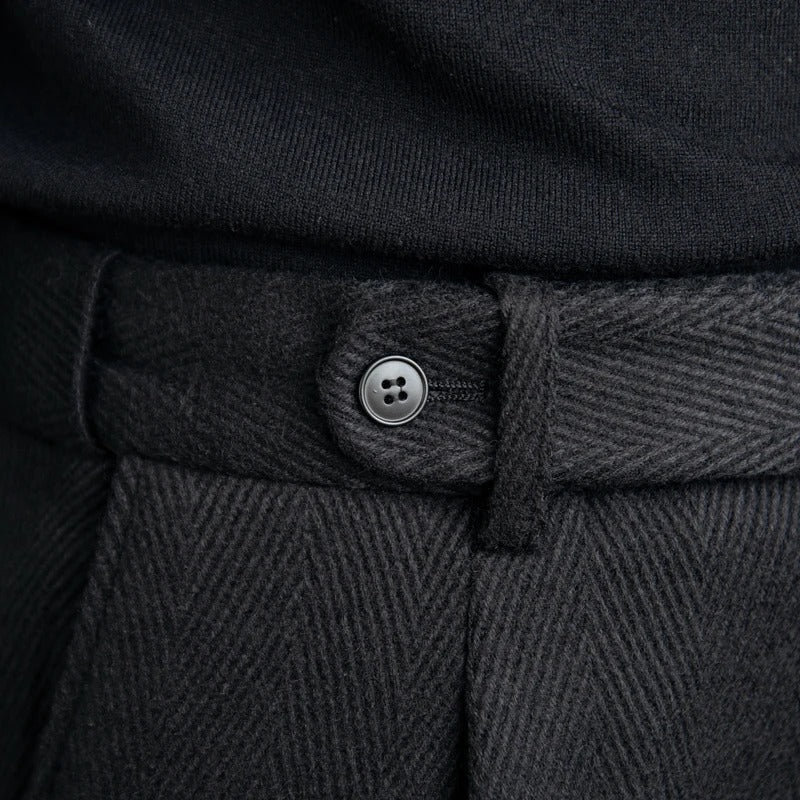 Men's Adjustable Waist Pleated Trousers