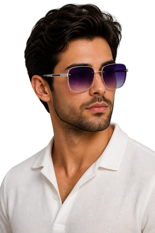 Men's Angular Frame Sunglasses