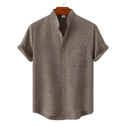 Men's Band Collar Shirt