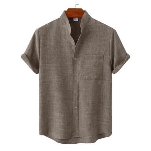 Men's Band Collar Shirt