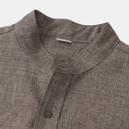 Men's Band Collar Shirt