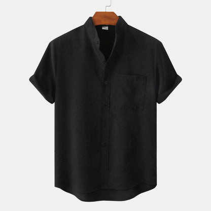 Men's Band Collar Shirt
