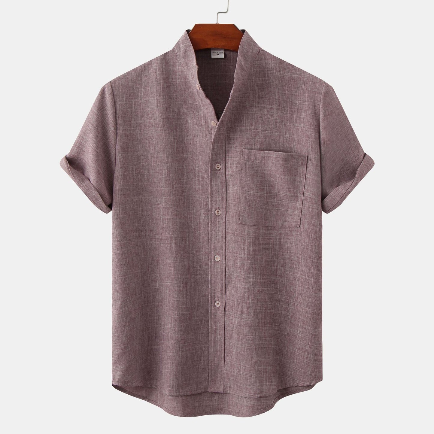 Men's Band Collar Shirt