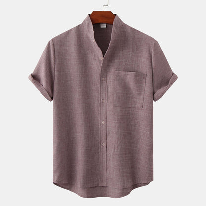 Men's Band Collar Shirt