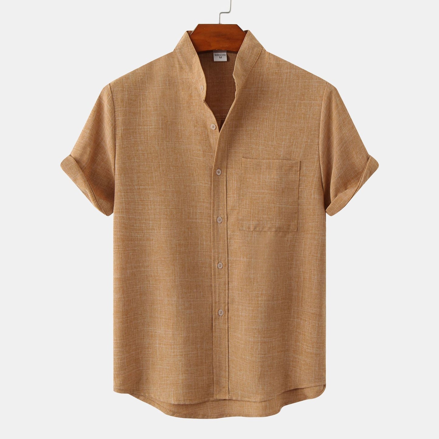Men's Band Collar Shirt
