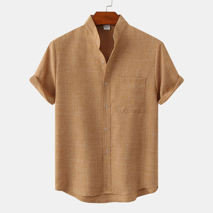 Men's Band Collar Shirt