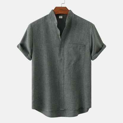 Men's Band Collar Shirt