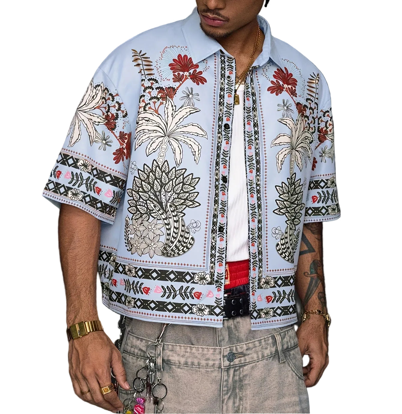 Men's Botanical Print Shirt