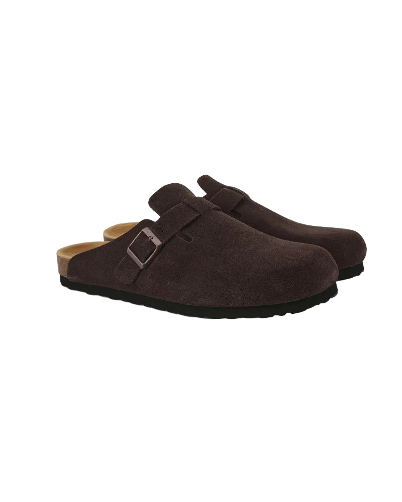 Men's Buckle Detail Clog Loafers