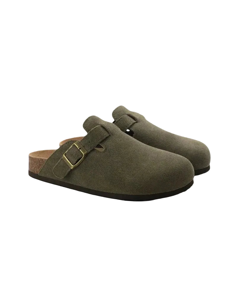 Men's Buckle Detail Clog Loafers