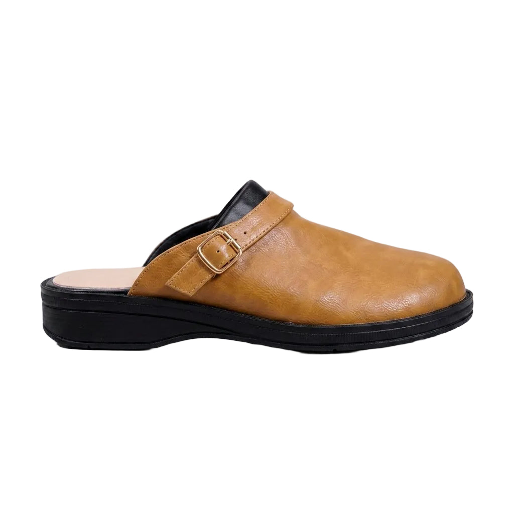 Men's Buckle Strap Slip-On Mules