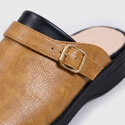 Men's Buckle Strap Slip-On Mules