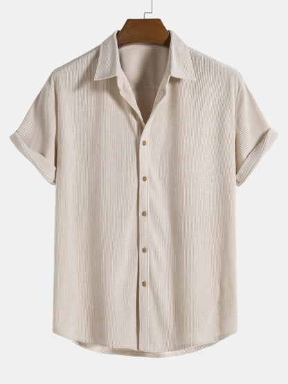 Men's Button Front Shirt and Shorts Set