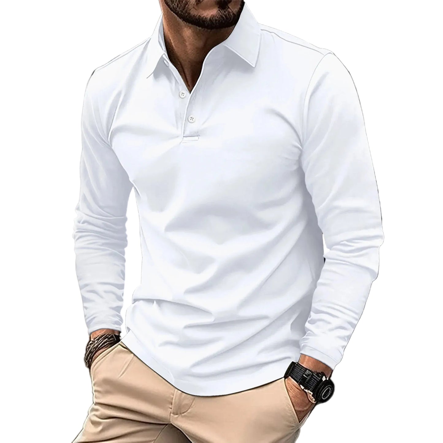Men's Button-Placket Collar Shirt