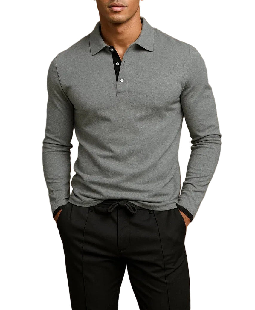 Men's Button-Placket Long Sleeve Shirt