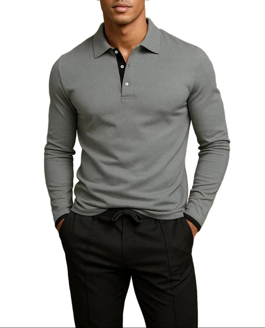 Men's Button-Placket Long Sleeve Shirt
